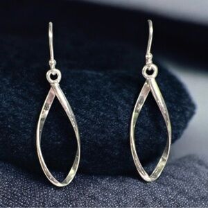 Vintage Sterling Silver 925 Twist Dangle Earrings 1.48”